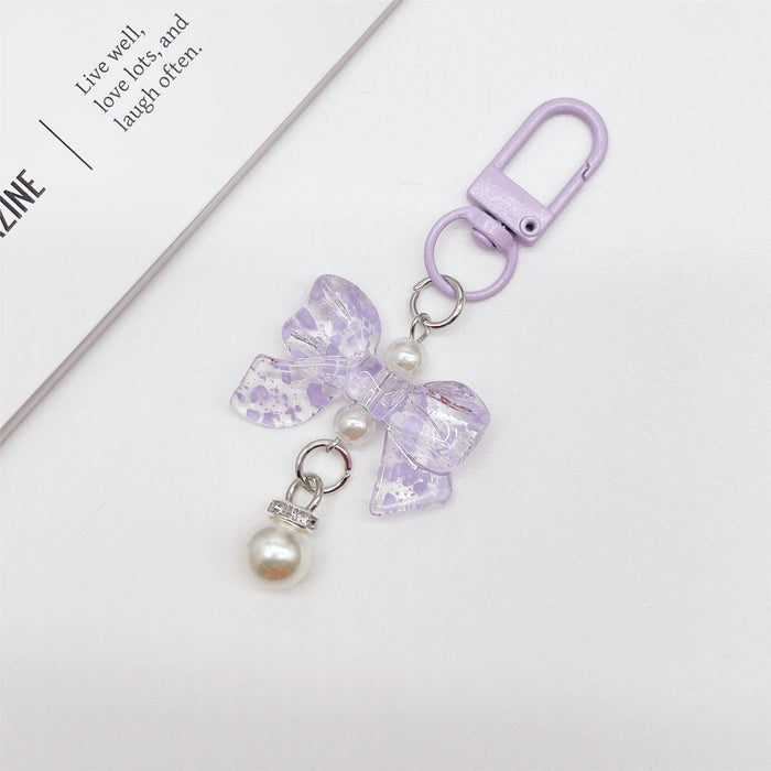 Wholesale Soft Touch Lacquer Bow Keychain Mixed Color Plastic Bag Charm MOQ≥2