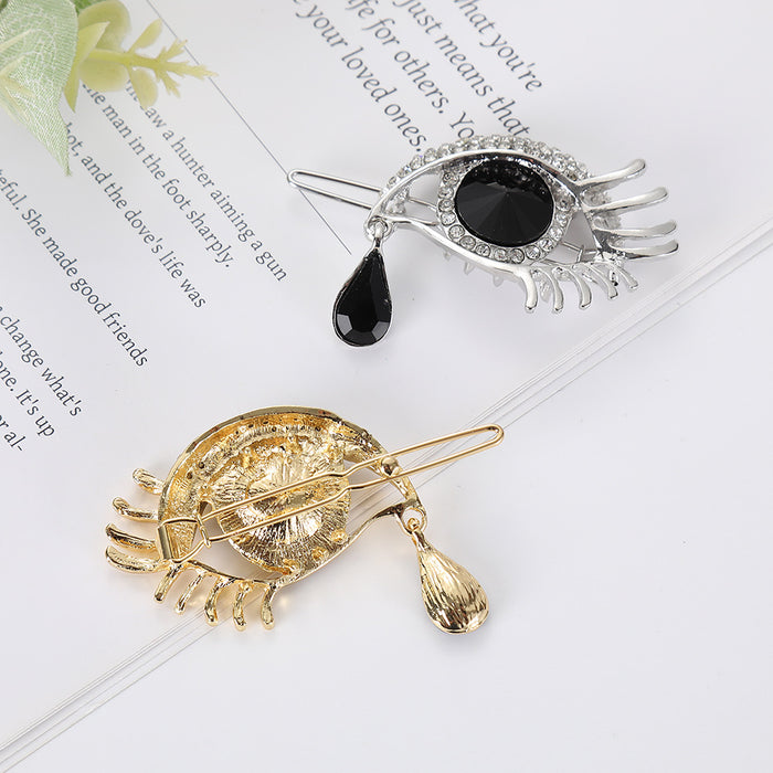 Wholesale fashion angel tears crystal frog clip creative eyes rhinestone clip girls' accessories