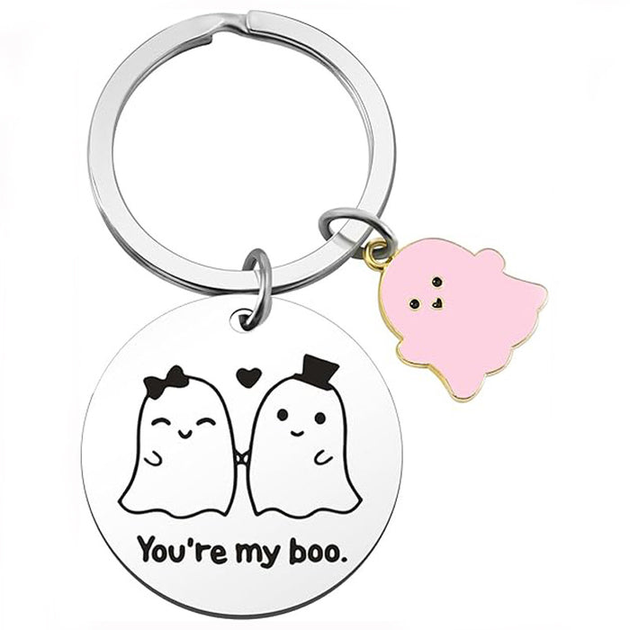 Wholesale Trendy  Boo Keychain for Couples Stainless Steel Bag Charm Gift MOQ：2