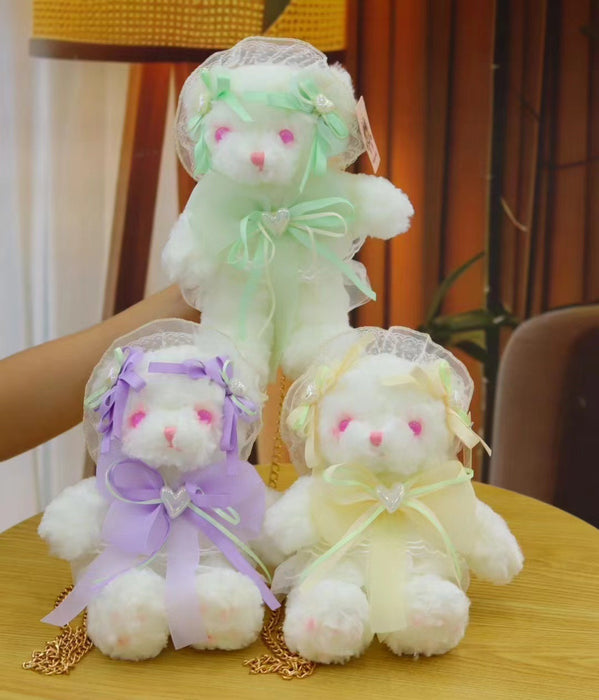 Wholesale Cute  plush toy Lolita hand-made bear bag
