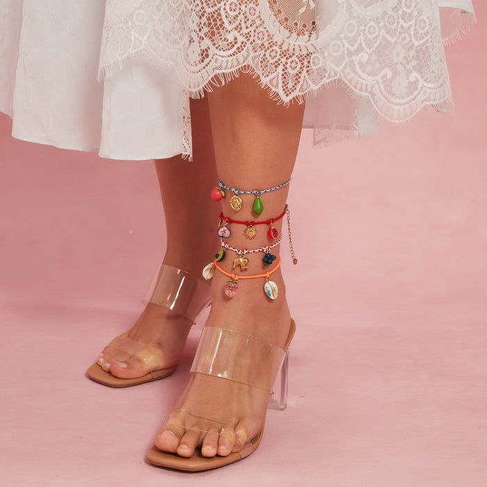 Wholesale Original fashion personality colorful rope ankle chain fashion hundred tower temperament shell foot accessories wholesale