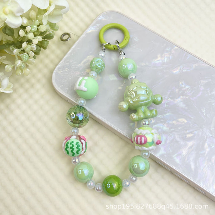 Wholesale Creative Cartoon Hand-painted Beads Mobile Phone Hanging Chain Bag Decorative Pendant DIY Accessories for Girlfriends