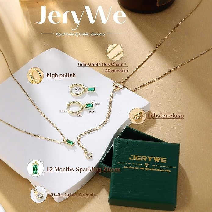 Wholesale Simple retro high-end gold plated earrings with a temperament of green square zirconia earrings
