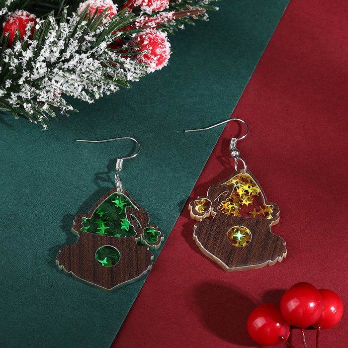 Wholesale Eco-friendly acrylic earrings  personality Christmas tree stars earrings