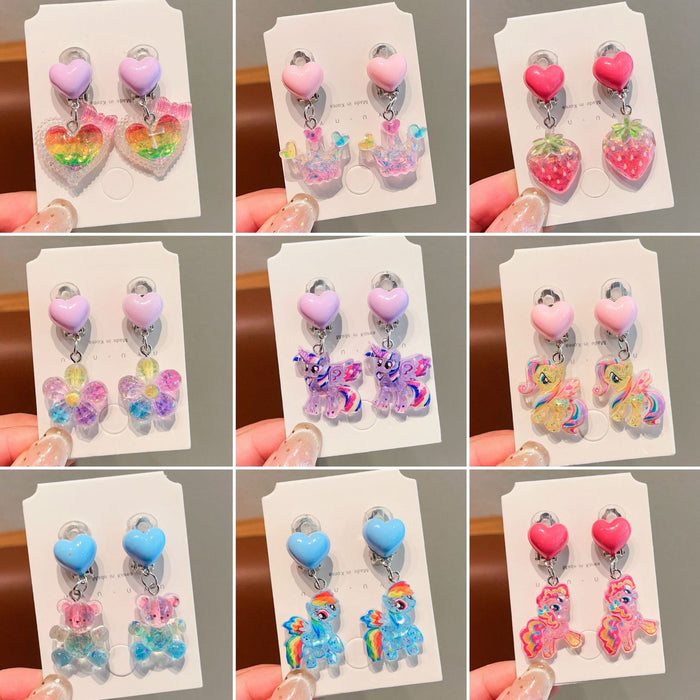 Wholesale Children' s Sweet Princess Jewelry Earrings