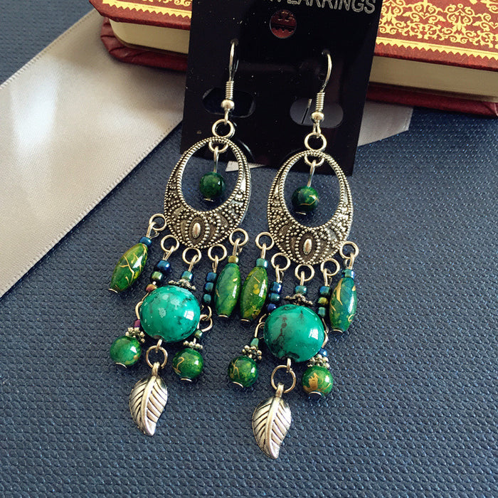 Wholesale Alloy Bohemian Retro Ethnic Style Earrings JDC-ES-Luox008