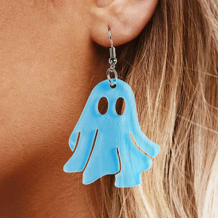 Wholesale  Cute Ghost Ghost Funny Laser Acrylic Pendant Earrings Acrylic Gothic Earrings