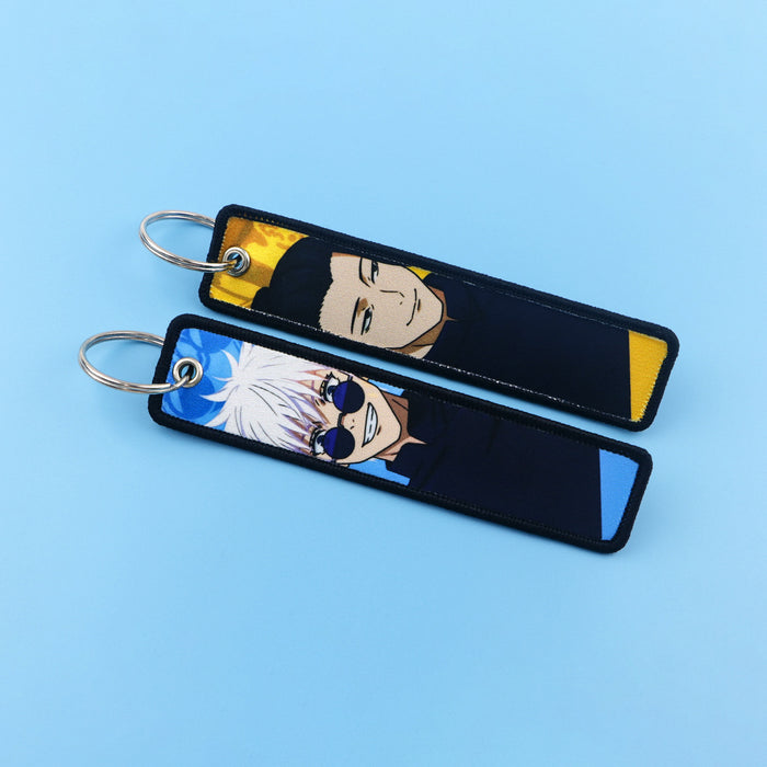 Wholesale  Woven Label Keychain Lanyard Office Id Badge Woven Fabric Accessory Pendant