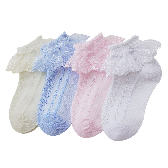 Wholesale Autumn and Winter Children's Princess Socks Lace Socks Combed Cotton Lace Stockings JDC-SK-SL002