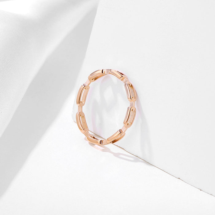 Wholesale 5pcs Hollow out small chain ring,  unique rectangular chain stainless steel necklace