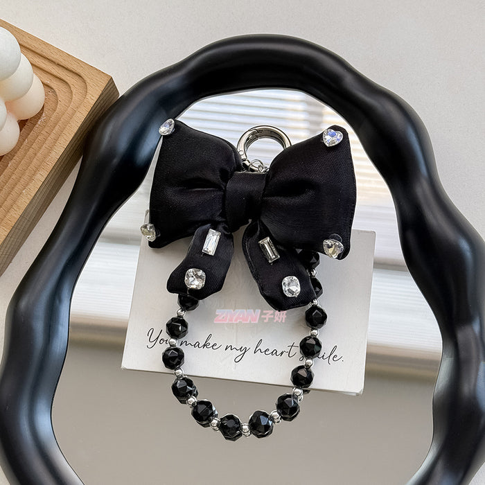 Wholesale Pearl String Bow Shiny Baroque Mobile Phone Hanging Pendant Keychain