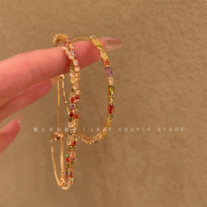 Wholesale Super Flash Colored Zircon Bracelet, Light Luxury, Niche, Exquisite, High End, Same Style Bracelet Jewelry