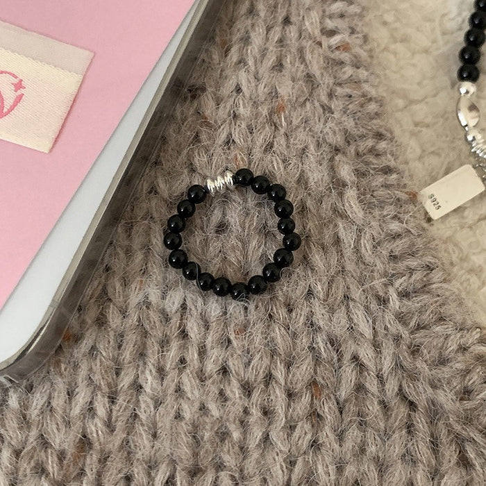 Wholesale Light luxury metal brushed diamond inlaid ring, niche and high-end open mouth ring