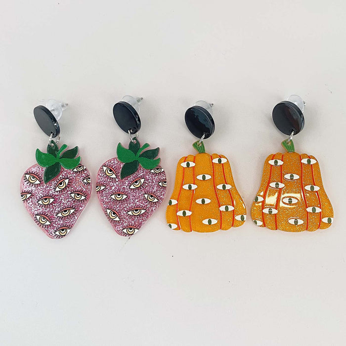 Wholesale  Earrings Cat Ghost Pumpkin Strawberry Eyeball Acrylic Earrings  Gift
