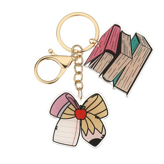 Wholesale Acrylic book pencil keychain