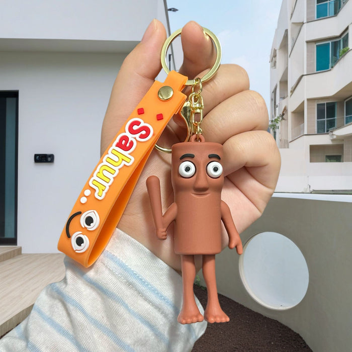 Wholesale Doll keychain funny abstract stick man shark small pendant