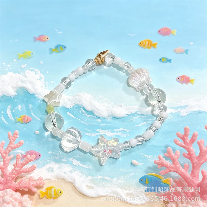 Wholesale Ocean Wind Glass Shell Beaded Bracelet Trendy Fashion Accessory