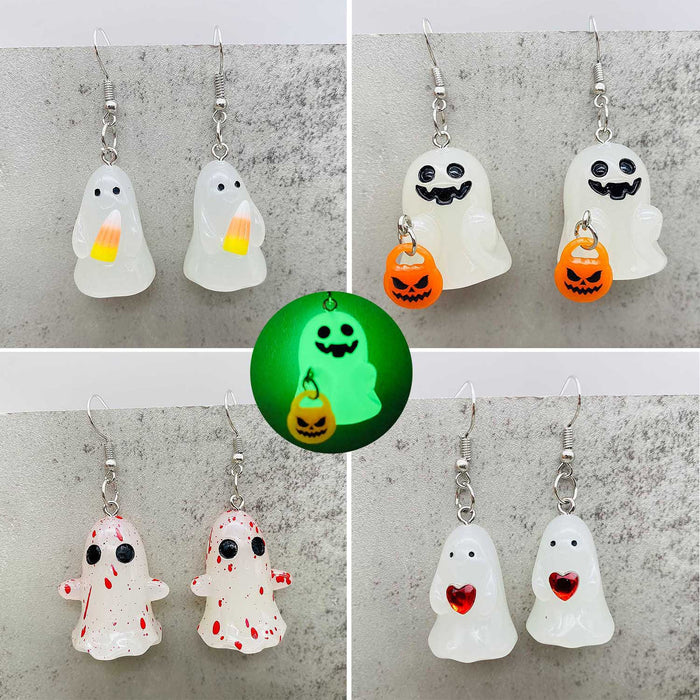 Wholesale  Earrings Luminous Ghost Pumpkin Corn Sugar Pendant Necklace  Jewelry