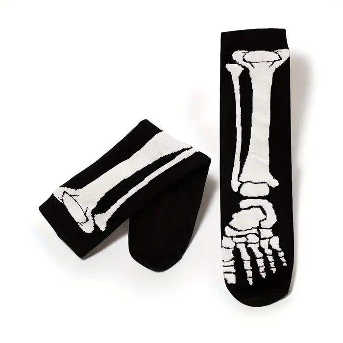 Wholesale  Skull Cartoon Printed Casual Socks for Men and Women Sweat Absorbing Autumn and Winter Mid-tube Socks