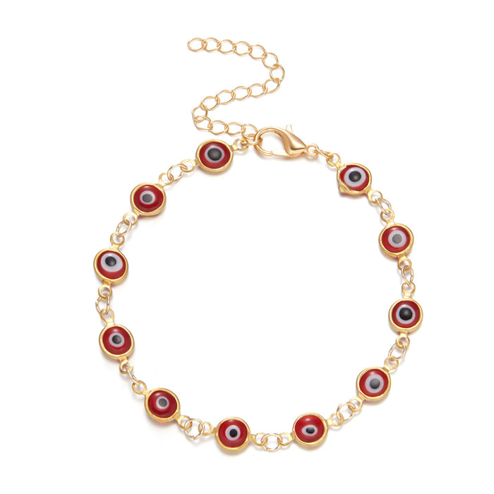 Wholesale Adjustable Retro Color Drip Oil Eye Bracelet