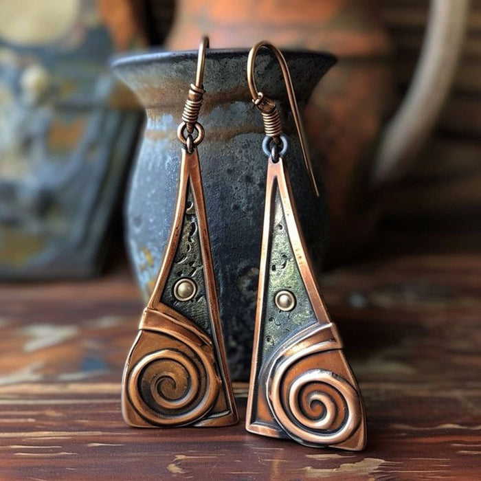 Wholesale Geometric Spiral Statement Earrings