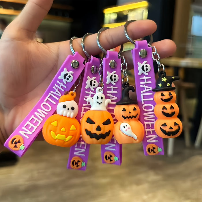 Wholesale PVC Pumpkin Ghost Keychain Spooky Car Key Accessory Party Gift