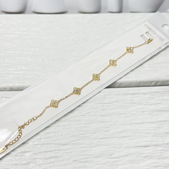 Wholesale Clover Bracelet 9mm Small Titanium Steel Women's Fashion Clover