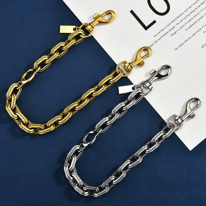 Wholesale Chic Cross Crown Roman Numeral Gold Tone Metal Bag Chain Shoulder Strap Fashion Accessory