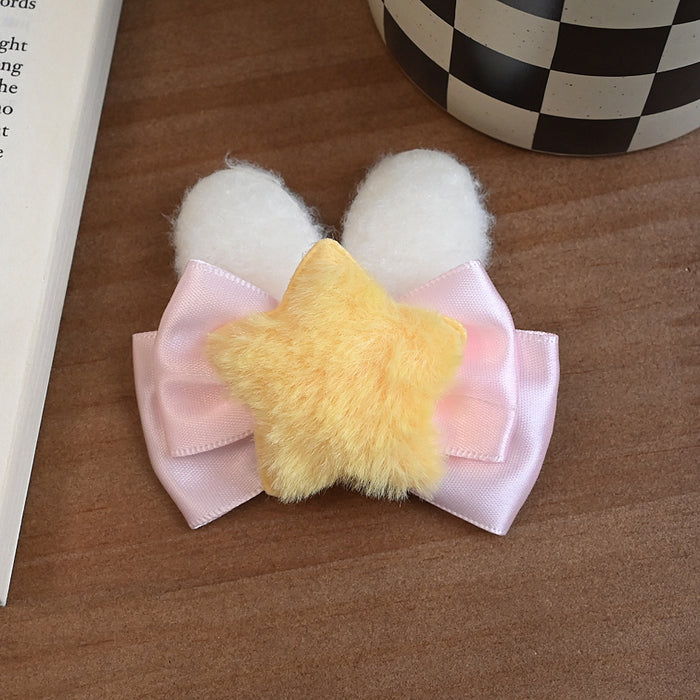Wholesale Cute hair clip headband, sweet water colored bow, plush rabbit ear hairpin