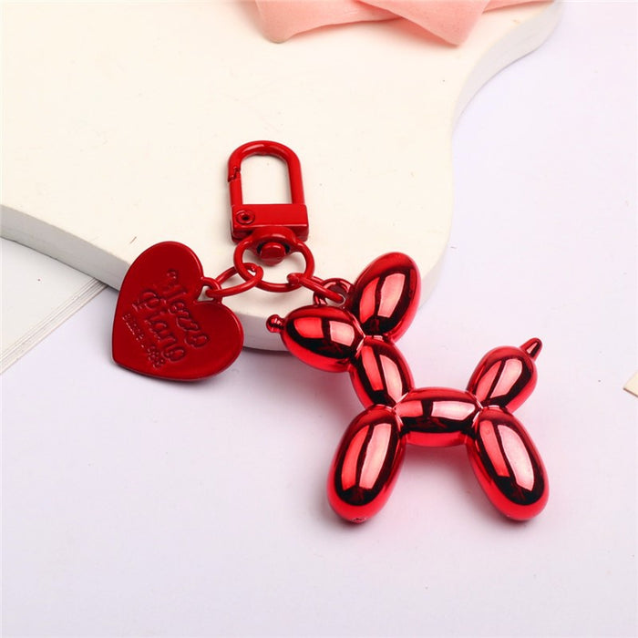 Wholesale Balloon Dog Keychain Alloy Love DIY Phone Case Chain airpods Protective Cover Earphone Case Hanging Decoration