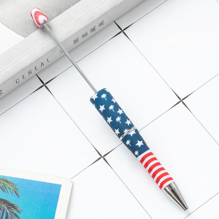 Wholesale Independence Day Beadable Pens DIY for Beadable Plastic Pen JDC-BP-Huah005