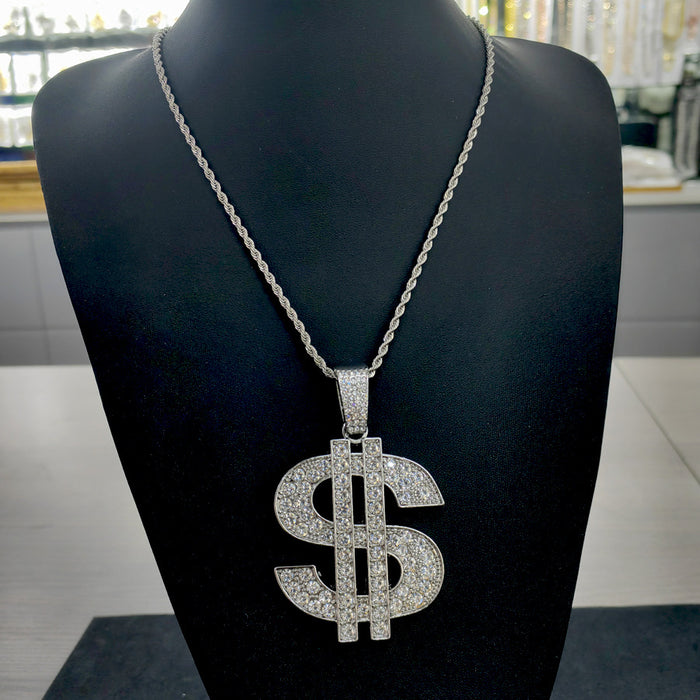 Wholesale Full Diamond Pendant Alloy Men's Necklace JDC-NE-QingR012