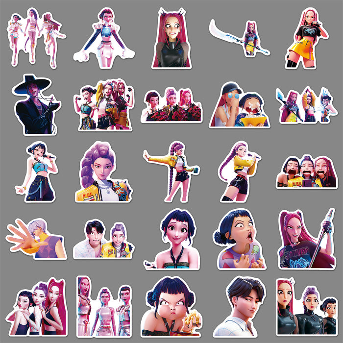 Wholesale 50pcs KPOP Animation Waterproof Decorative Stickers