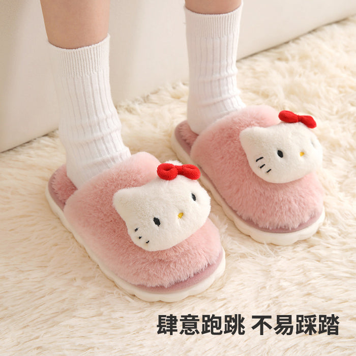 Wholesale Cotton Slippers Women' s Cute Home Indoor Baotou Cotton Slippers Warm Wool Slippers Slippers Winter