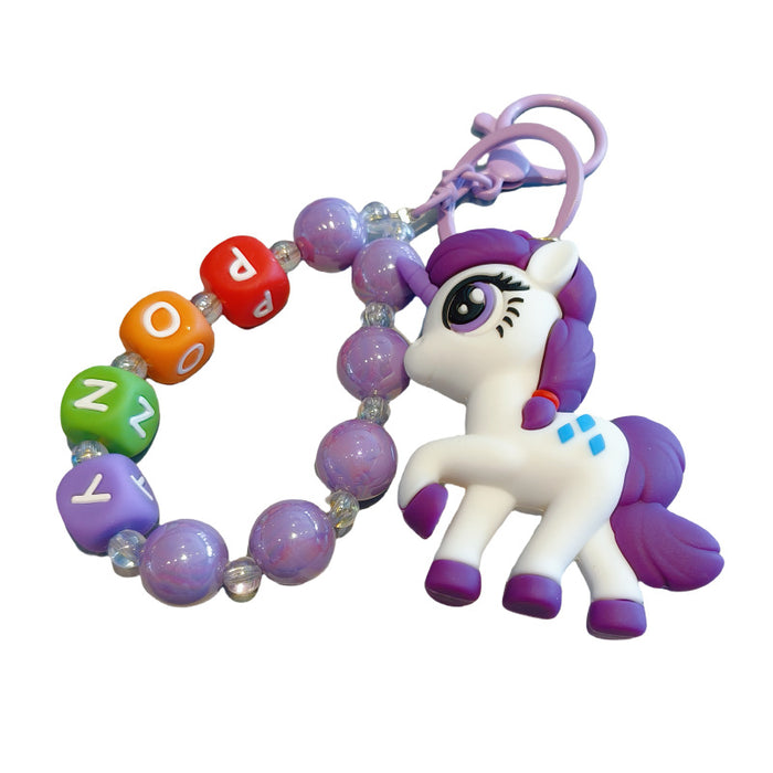 Wholesale Cartoon bead chain keychain cute bag pendant car keychain