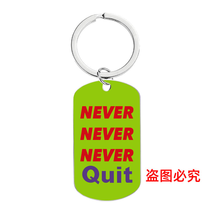 Wholesale Motivational Positive Metal Color Printing Keychains JDC-KC-GangGu053