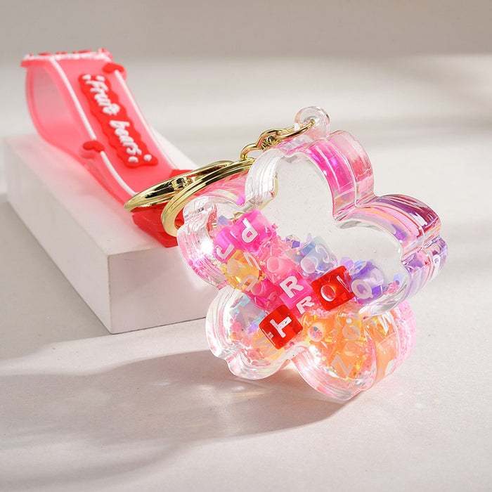 Wholesale Liquid-Filled Sakura Acrylic Car Charm &  Keychain