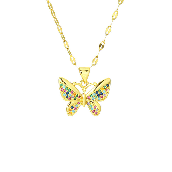 Wholesale Butterfly Stainless Steel Necklace JDC-NE-Yuti005