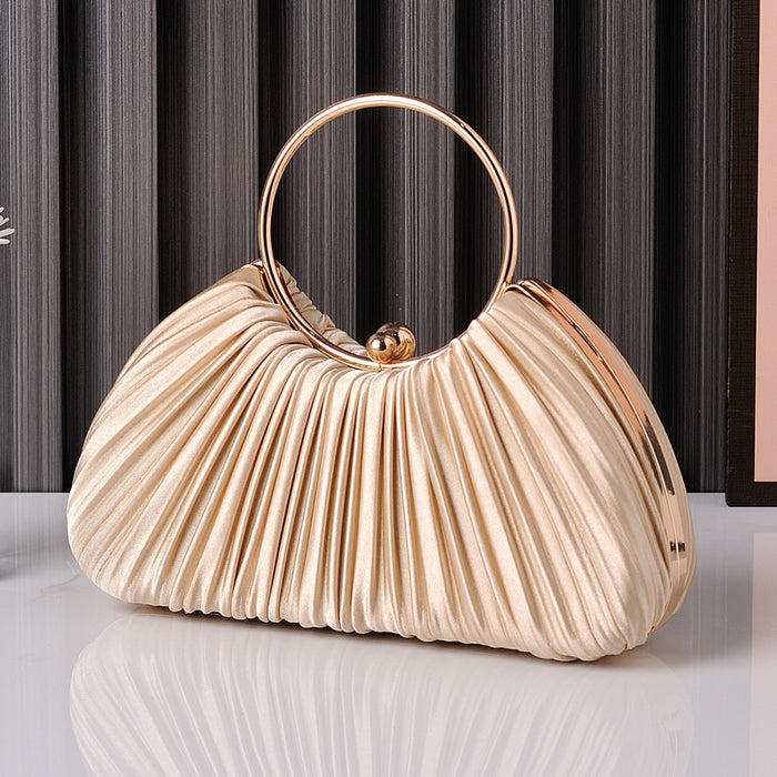 Wholesale Apricot Pleated Evening Bag Handbag JDC-HB-YiX019