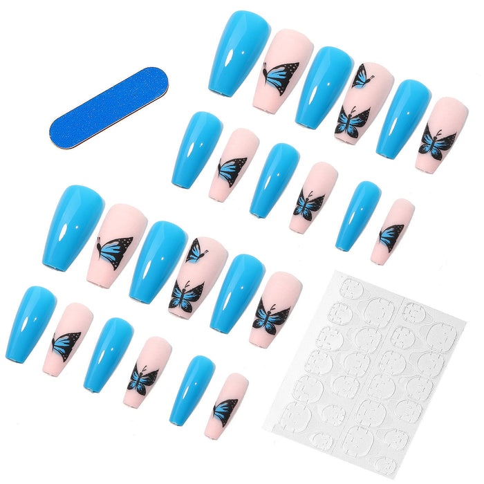 Wholesale Nail Stickers Plastic Nail Butterfly Wearable Nail  JDC-NS-oumei013