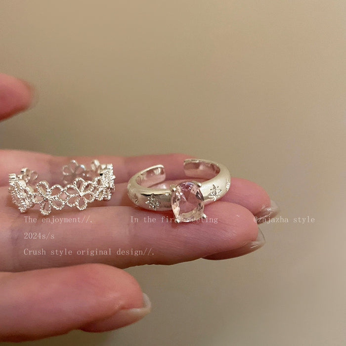 Wholesale Flower Ring Opening Adjustable plain Ring Finger Ring