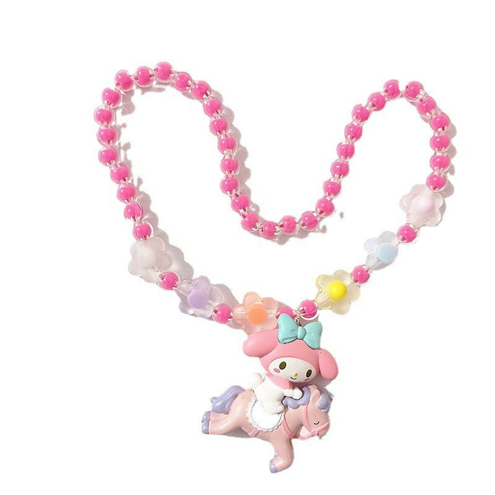 Wholesale Cartoon Necklace Unicorn Children' s Elastic Necklace Student Play Necklace