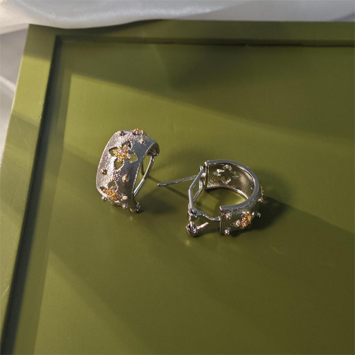 Wholesale Openwork four-leaf clover diamond bracelet rings set