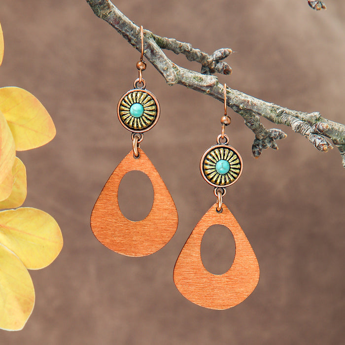 Wholesale Bohemian Geometric Irregular Leaf Metal Earrings Fashion Accessory MOQ≥2