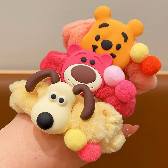 Wholesale Children's Plush Cartoon Colorful Braided Thick Hair Rope JDC-HS-Xixiang004