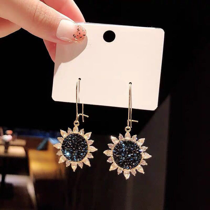 Wholesale Sunflower earrings with temperament, long earrings, trendy and versatile earrings