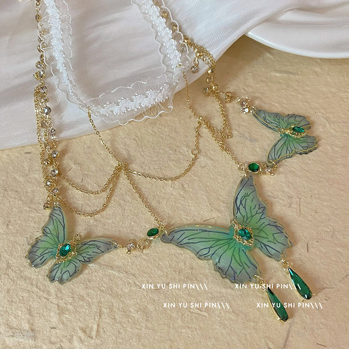 Wholesale Lace butterfly tassel leg chain, niche body chain, personalized accessory