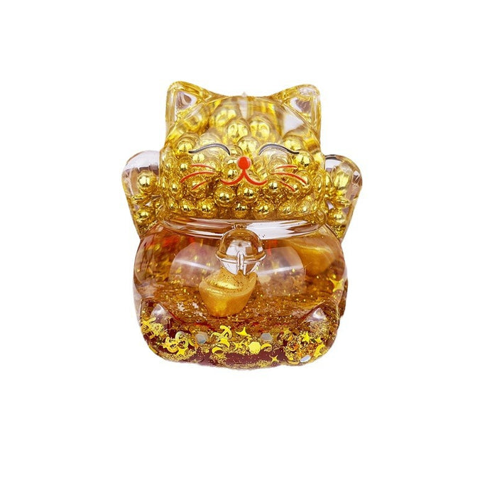 Wholesale Oil Drops Liquid Sand Bottle Acrylic Oil Ornaments Dripping Lucky Cat Oil Leakage Small Gift