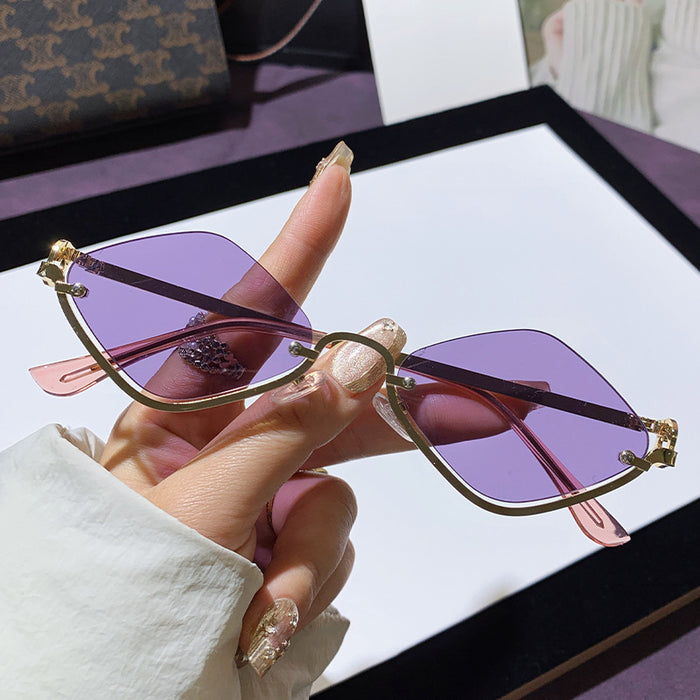 Wholesale Semi-rimmed diamond-shaped sunglasses