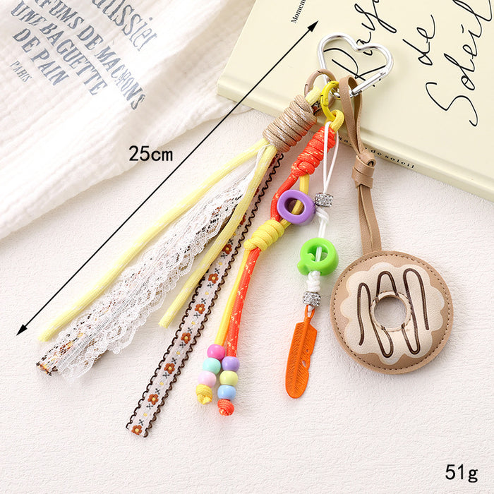 Wholesale Donut Bag Hanging Accessories   Beaded Mobile Phone Pendant Bag Pendant